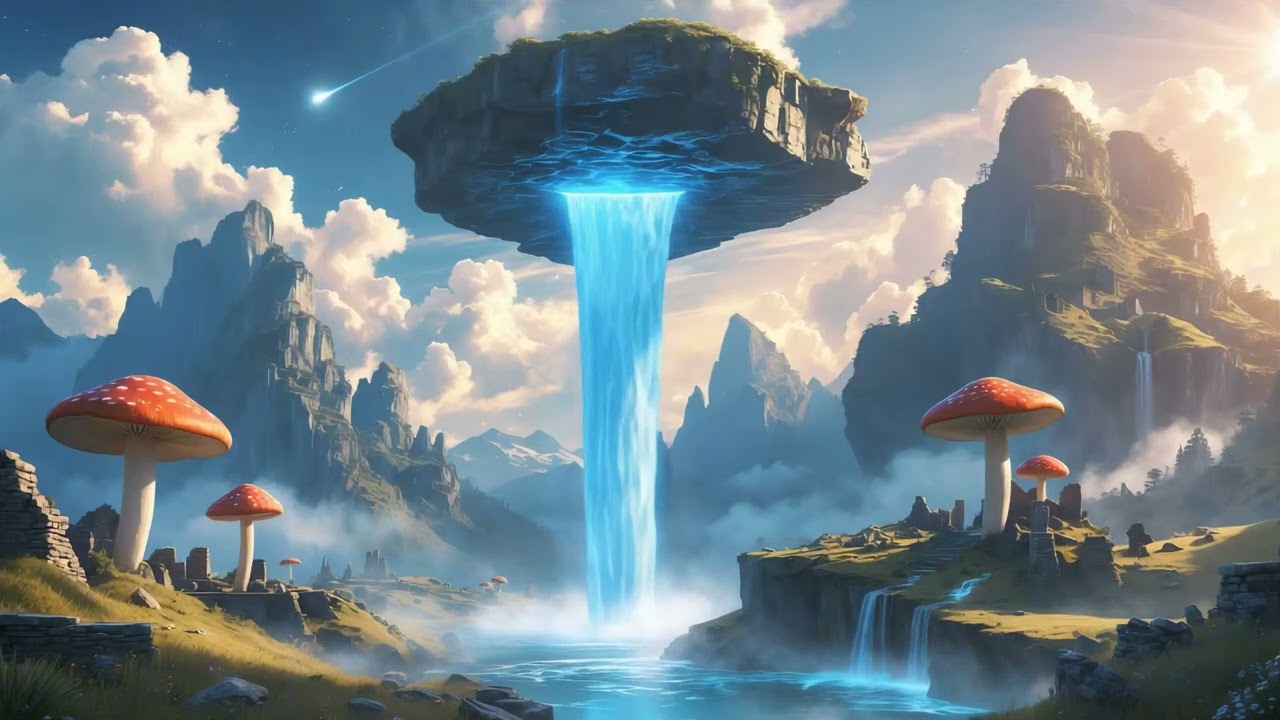 Sleep in a Dreamworld 🌙 Waterfall from the Clouds & Lullaby Music for Deep Sleep & Lucid Dreaming 💤