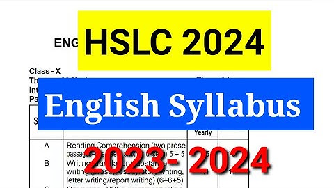 HSLC 2024 English Syllabus || Class 10 English Syllabus 2023-24 || Edu Axom ||