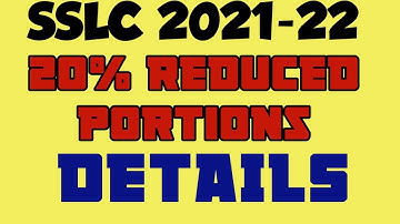 #sslc2021-22reducedsyllabus. SSLC 2021 20%REDUCED SYLLABUS KARNATAKA STATE BOARD COMPLETE DETAILS