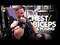 Dean white chest  biceps workout  posing  2023 europa pro 5 days out  hosstile