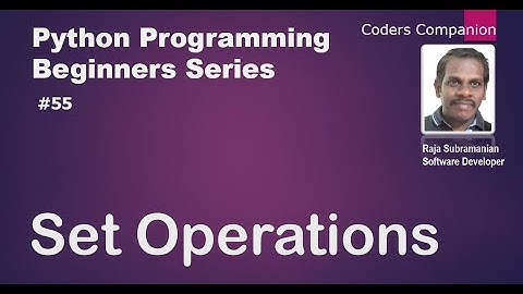 #55 Set Operations in Python