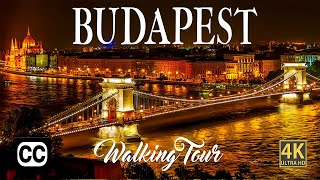 Budapest, Hungary - Buda Castle - 4K Ultra HD Night Walk with Captions