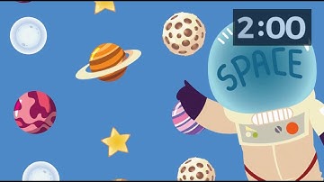 2 Minute Countdown with a Cute Cartoon Astronaut