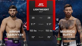 Arman Tsarukyan vs Mauricio Ruffy | FULL FIGHT | AI vs AI