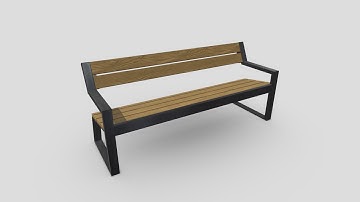 Bench 5 - low poly PBR 3d model