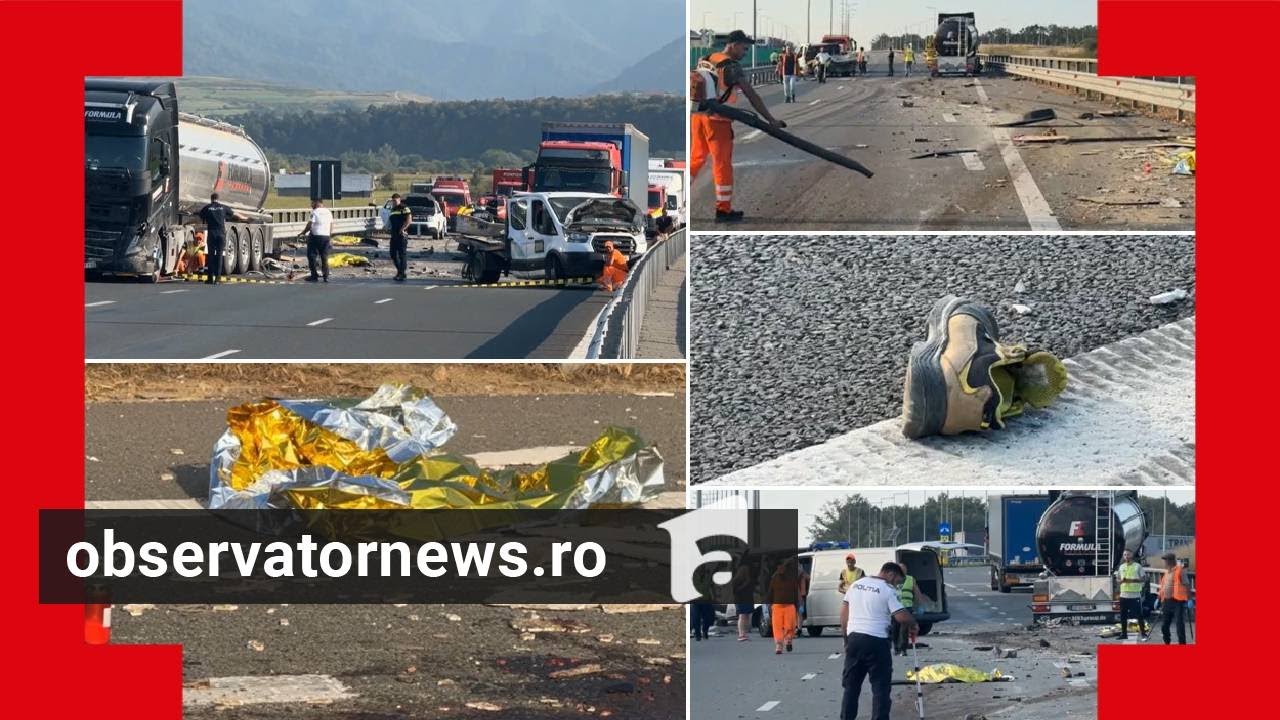 Trei tineri muncitori uciși pe loc de o cisternă când făceau marcaje pe A1, la Boița