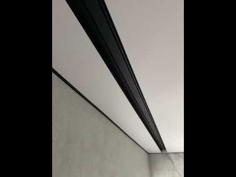 Натяжные потолки, черная ниша, черный плинтус - YouTube