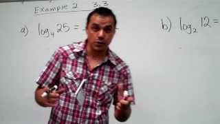 Section 3.3 Example 2 Changing Bases Using Natural Logarithms