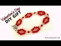 DIY Valentine&#39;s Day GIFT. How to make a beautiful beaded bracelet. Simple design-elegant pattern