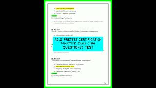 ACLS PRETEST CERTIFICATION PRACTICE EXAM 159 QUESTIONS TEST VIDEO 2026 LATEST COMPLETE PRACTICE +