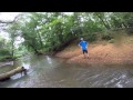 Rope Swing to Cross The River at Allaire State Park Mountain Biking Trails NJ