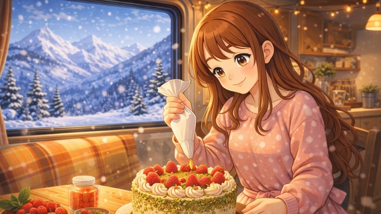 Slow Living Story in a Winter Camper | Warm Cake Baking & Soft Nostalgic ASMR