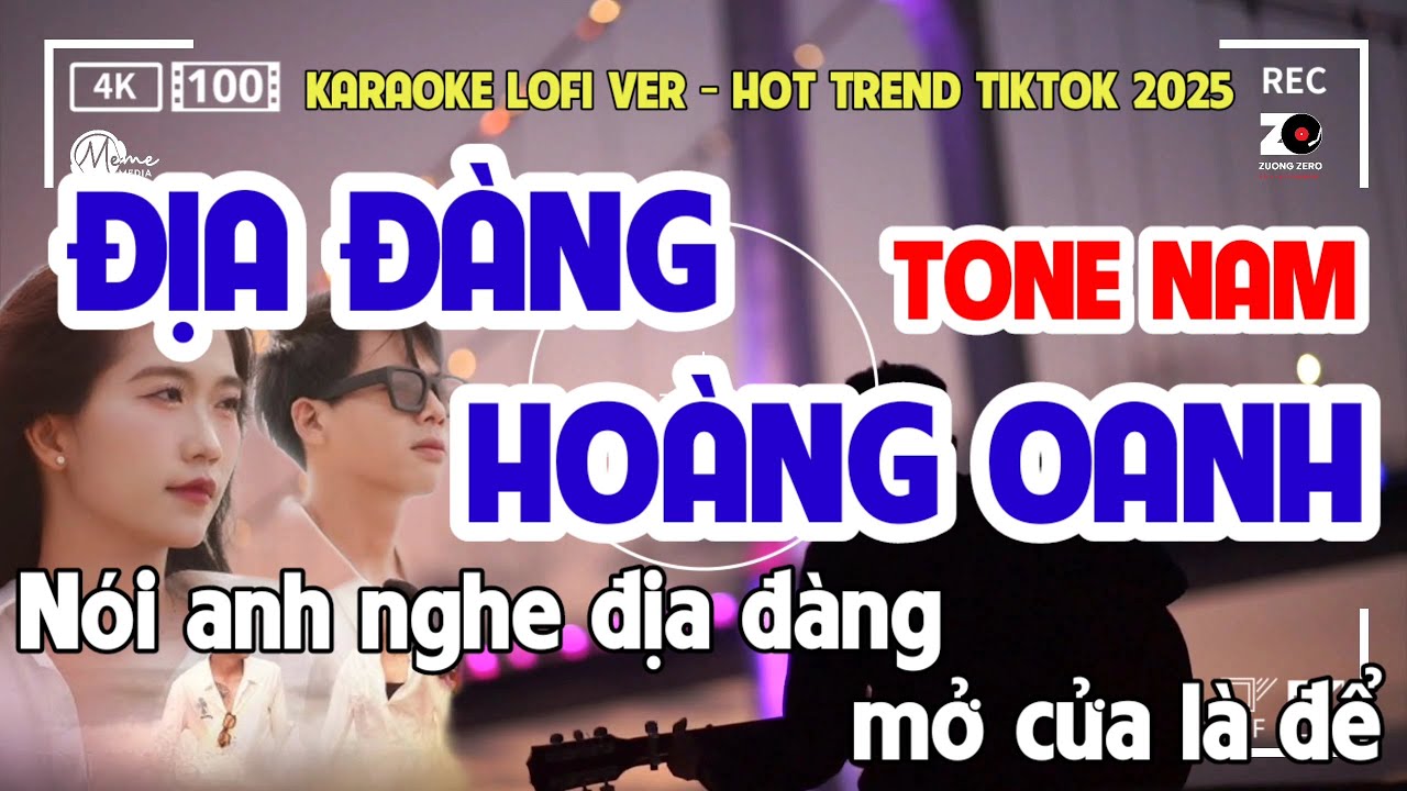 Karaoke | Địa Đàng (Lofi Ver) Tone Nam | Hoàng Oanh - Nói Anh Nghe Địa Đàng Mở Cửa Là Để Chờ Bước...
