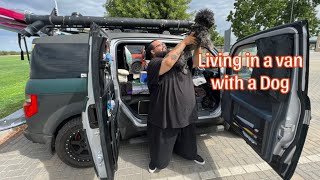 Living in a van with a dog  Tour of my Honda Element @HerbsElement