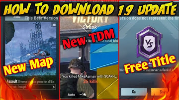 How To Download BGMI / PUBG 1.9 BETA VERSION || BGMI NEW TDM || GET FREE TITLE || PUBG NEW TDM