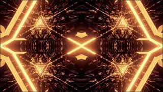 Neon Gold Fractal Triangle Tunnel - No Copyright Royalty Free Video Loop Background HD - VFX
