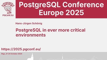 [Sponsor Keynote] Hans-Jürgen Schönig: PostgreSQL in ever more critical environments
