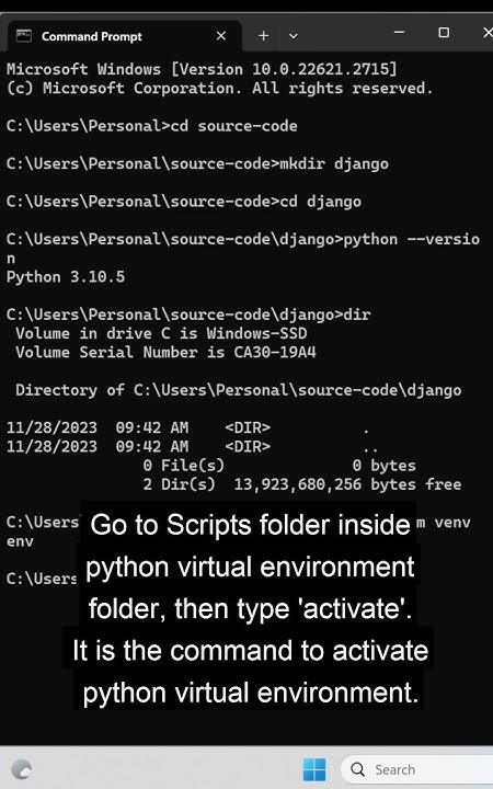 How to Activate Python Virtual Environment using Command in Command ...