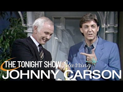 Paul McCartney Brings Johnny A Birthday Cake on The Tonight Show Starring Johnny Carson