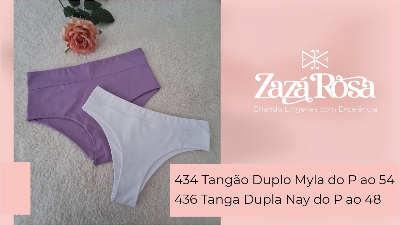 434 Tangão Duplo Myla do P ao 54 e 436 Tanga Dupla Nay do P ao 48 - Zaza Rosa