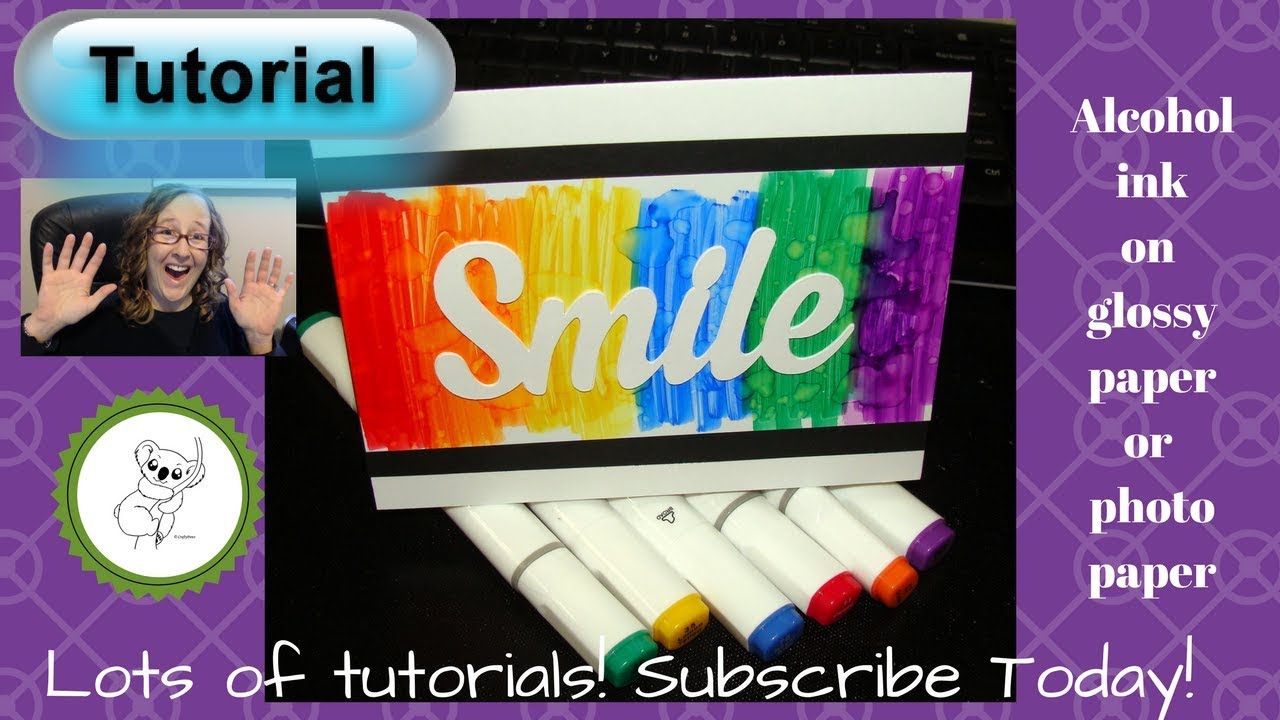 Alcohol ink and Glossy cardstock (or photo paper) technique TUTORIAL