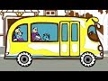 Раскраски - Считалочки (Автобус) | Три котенка - мультик для малышей