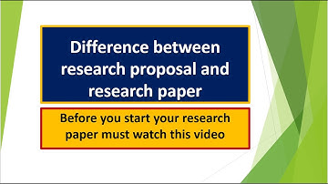 Difference between Research Proposal and Research Paper #researchmethodology