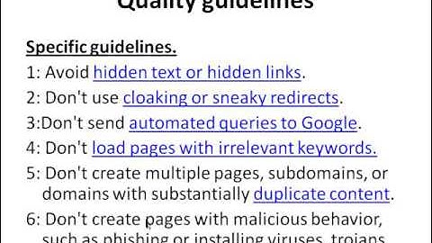 Google Webmaster Guidelines video Tutorial - Help