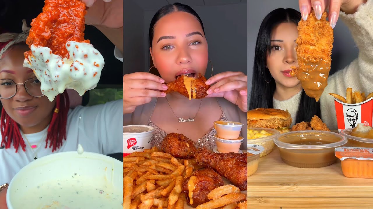 4 HOUR TIKTOK Mukbang Compilation | Wingstop, KFC, Chipotle, Pizza Hut, Moe's & More!
