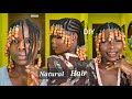 DIY Natural Braided Hair And Beads | No Extension Protective Style