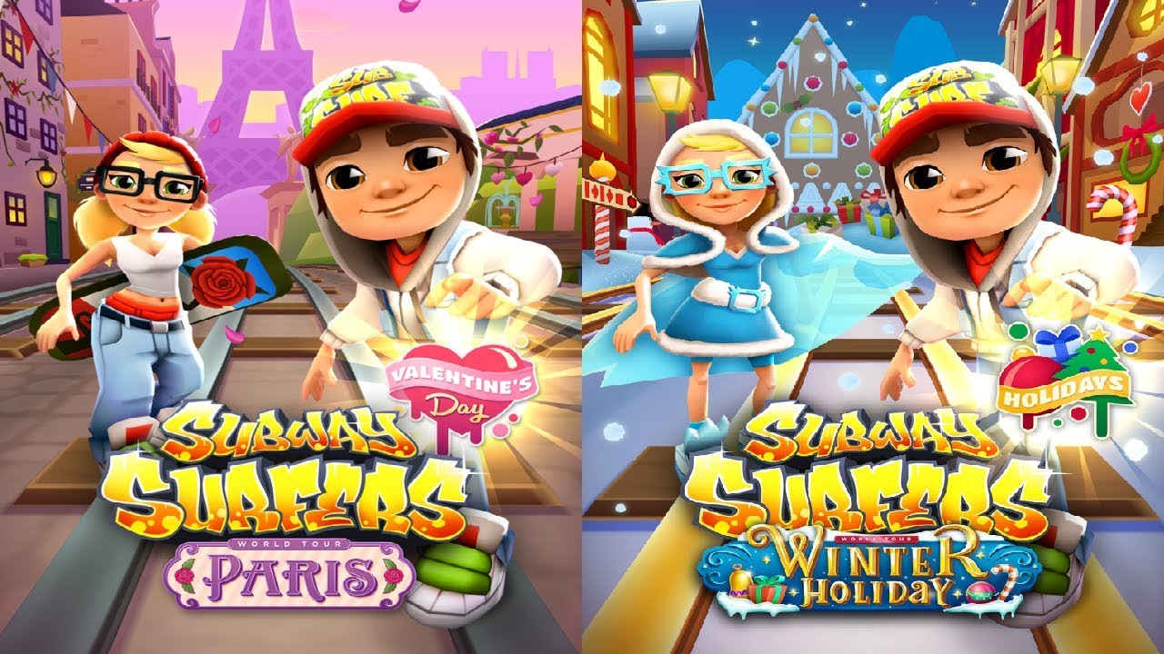 Subway Surfers: Paris VS Winter Holiday Gameplay