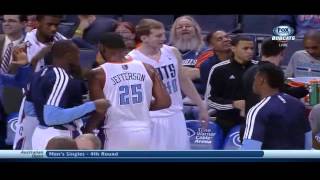 Chuck Hayes 3/4 court shot that didnt count vs Bobcats