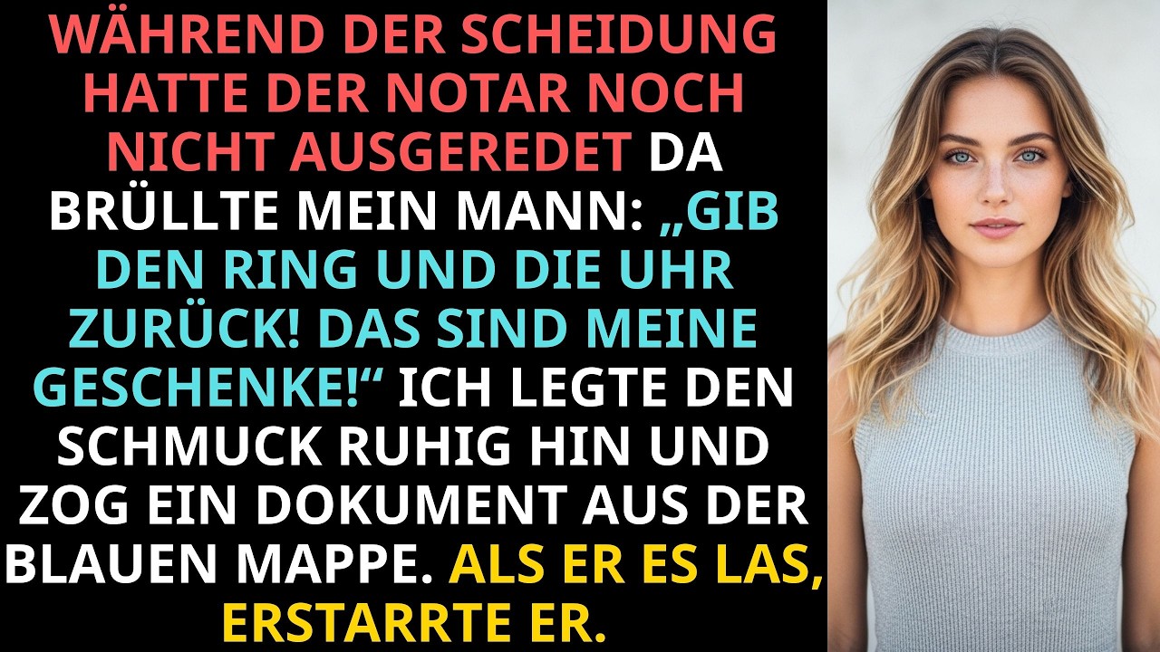 Mein Anwalt sagte, ich solle unterschreiben und endlich Ruhe geben. Ich saß da in diesem sterilen Büro, zwanzigster Stock, und musste mir anhören, wie mein Ex-Mann mir vor dem Notar erklärte, ich...
