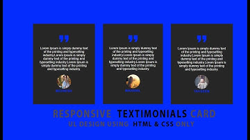 Responsive testimonials section using only HTML & CSS | Tutorials Design