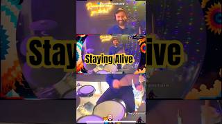 Stayin’ Alive - Bee Gees 🥁 #BeeGees #StayinAlive #DrumCover #DiscoDrums #Shorts #LiveDrums #fypage