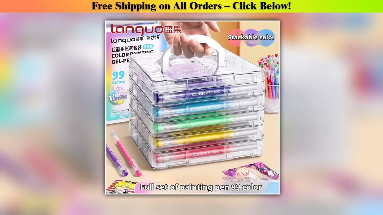 Languo Multi-Color Gel Pen 45/72/99 Colors 0.6mm Morandi Pen Large-Capacity Color Handbook Pen for