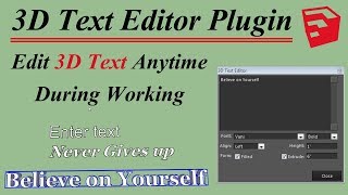 3D Text Editor Plugin For Sketchup