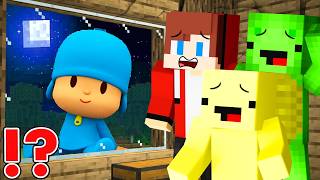 JJ and Mikey HIDE From POCOYO DANCE At Night in Minecraft Maizen Challenge - Security House
