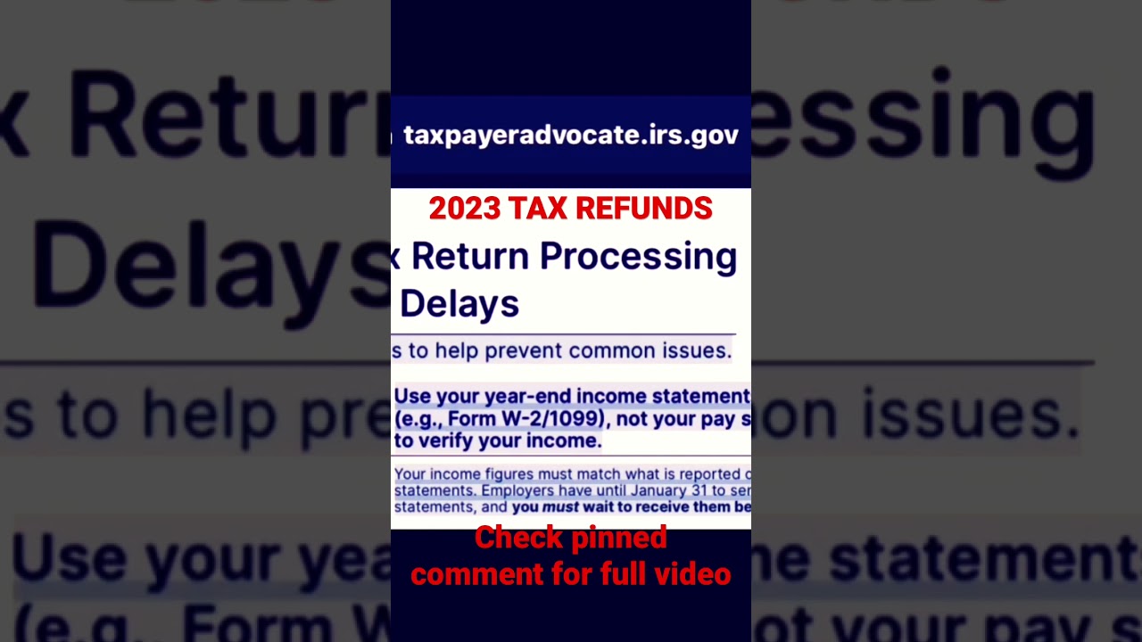 TIP to AVOID 2023 TAX REFUND DELAYS