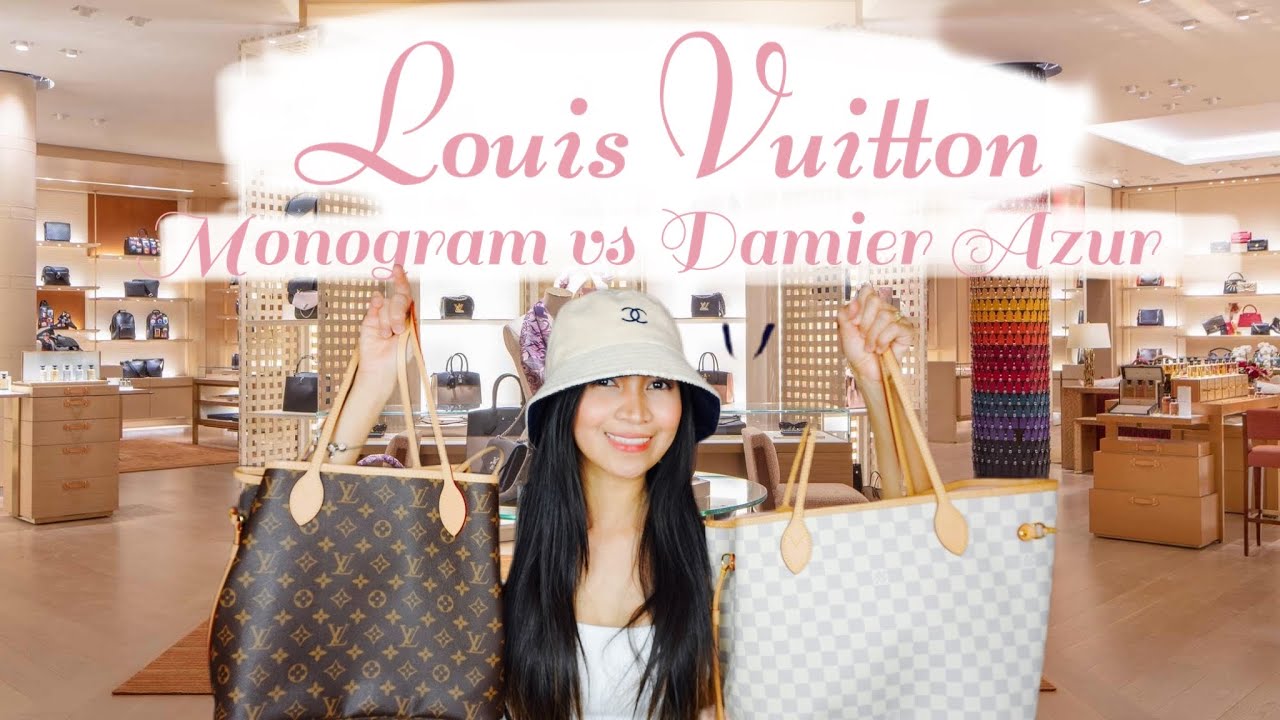 LOUIS VUITTON NEVERFULL MM REVIEW MONOGRAM vs DAMIER AZUR 