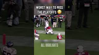 WORST WAY TO MISS THE PLAYOFFS 😳 #nfl#football#nflshorts#nflmemes#shorts#sports#nflfootball#hits#hit