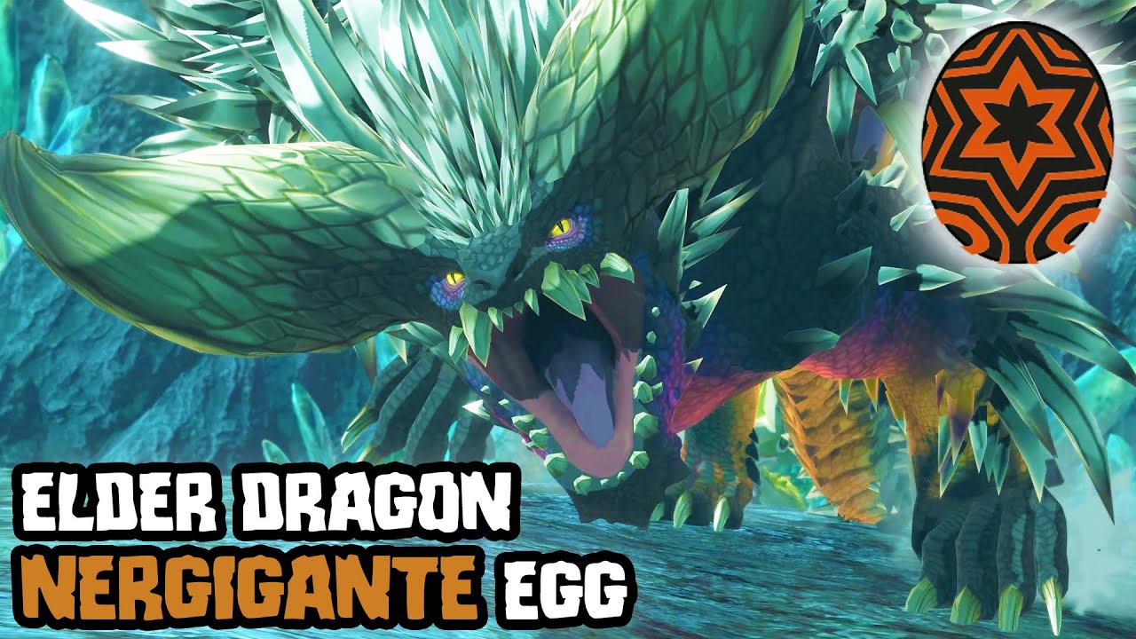NERGIGANTE ELDER DRAGON EGG TERGA AND CRYSTAL DEPTHS RARE HIGH RANK DEN - MONSTER HUNTER STORIES 2