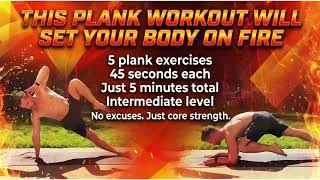 5-Minute Plank Workout🔥 5 Exercises for a Strong Core (Intermediate Level) #homeworkout #coreworkout