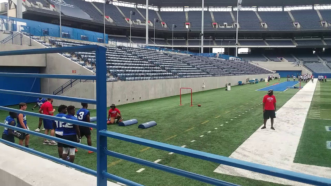 Georgia State Stadium football - quick clip, throwing in drill- Bomb Goodwin Motell Granite the Grea