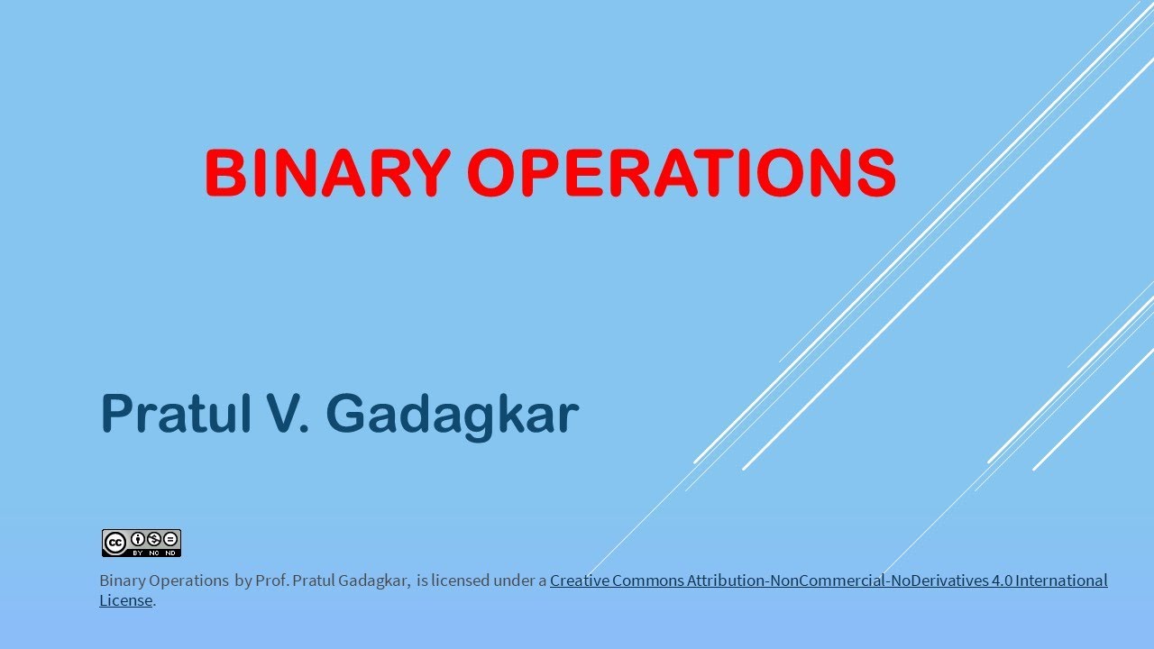 Lecture 1 - Binary Operations - YouTube