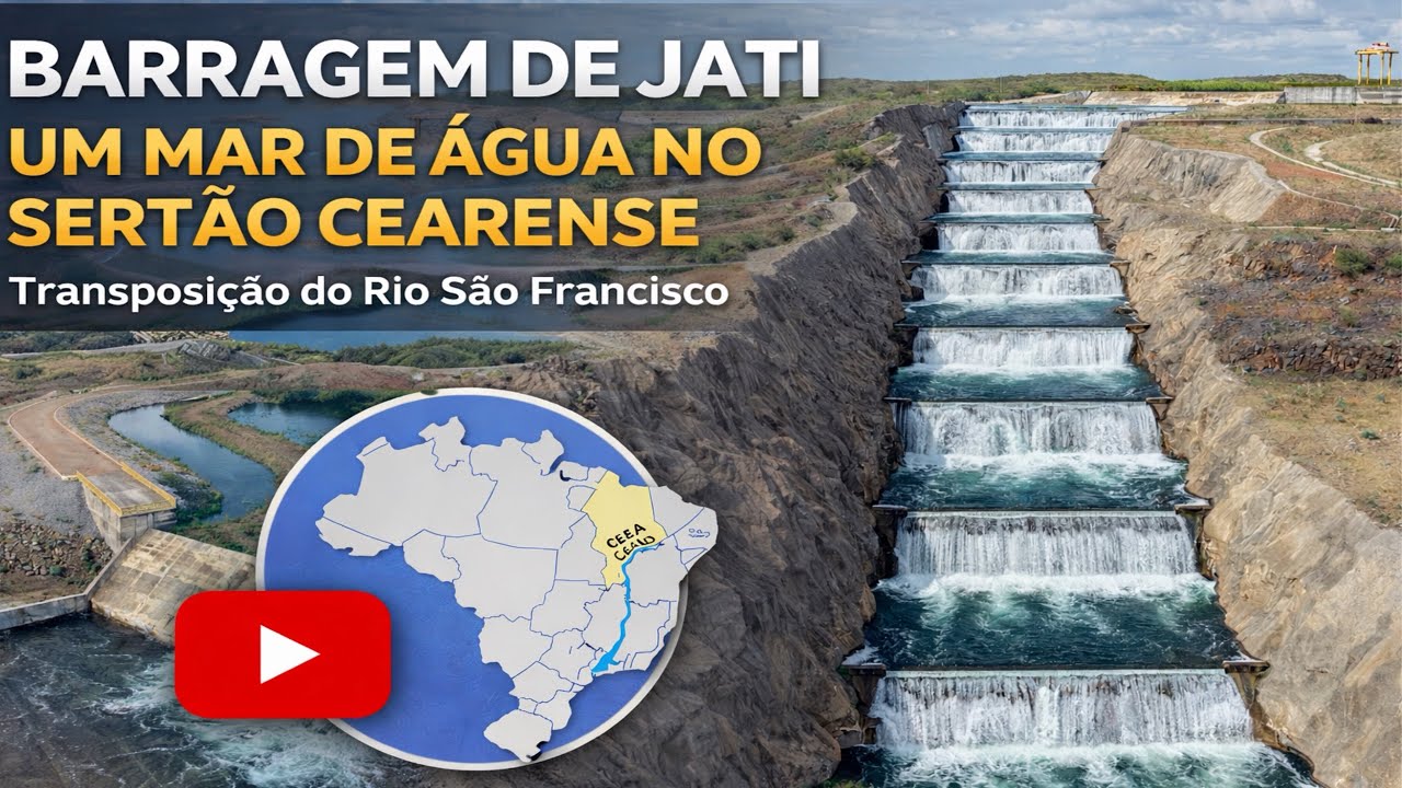 MUITA ÁGUA NA BARRAGEM DE JATI, O CINTURÃO DAS ÁGUAS, TRANSPOSIÇÃO, RIO SÃO FRANCISCO, CE, PB E RN. 