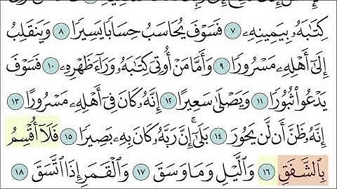 سورة الانشقاق 13 -18
