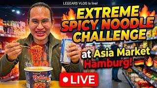 EXTREME SPICY NOODLE CHALLENGE at Asia Market Hamburg! 🇩🇪🔥 (My Lips Are Burning!)