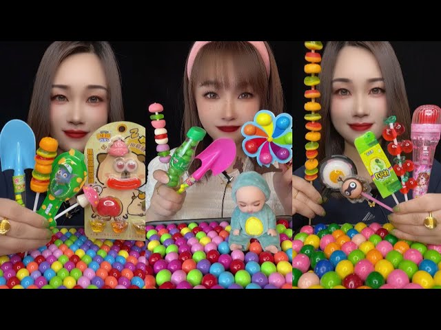 Sweets Candy ASMR Satisfying video Asmr Lollipops candy and chocolate Gummy candy