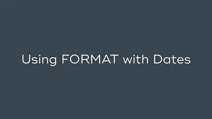 Using FORMAT with Dates in SQL